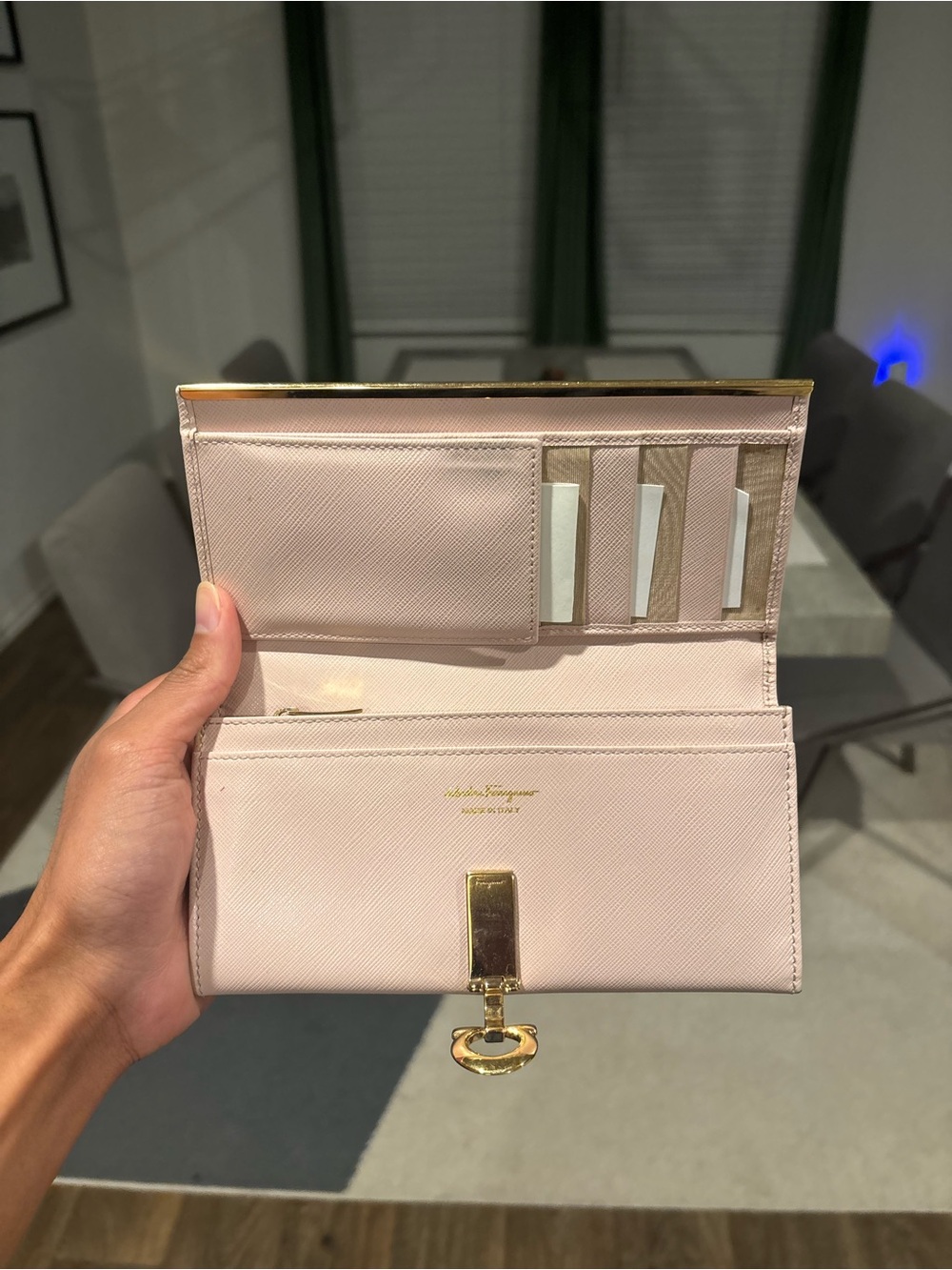 Vintage Salvatore Ferragamo Gancini Continental Wallet | Pink | Medium - Picture 3 of 10